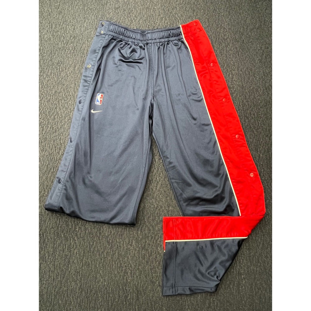 Nike Team NBA New Jersey Nets Tearaway Pants Mens Large Navy Blue Red Vintage